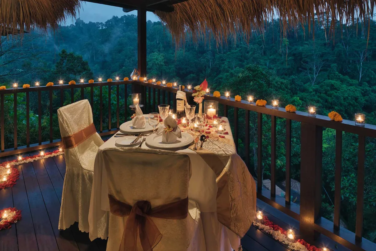 Candle Light Dinner by the Balcony 